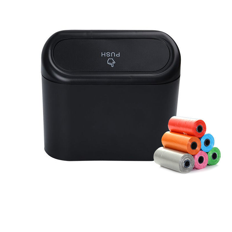 Car Trash Bin Black with Garbage Bags